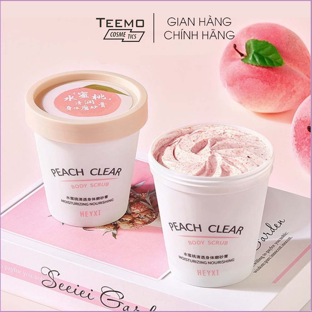 Tẩy Tế Bào Chết Body HEYXI Hương Đào Peach Clear 200ml Tẩy da chết Toàn Thân Da Dầu Da Mụn Nhạy Cảm Tại Nhà Teemo vn