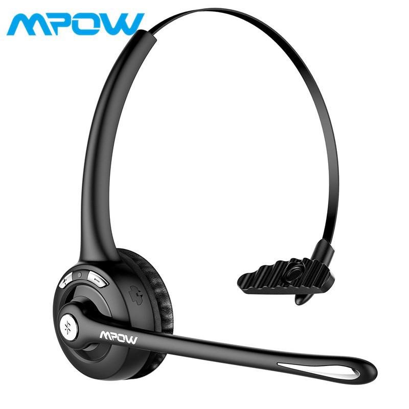 Mpow BH453 Pro Trucker Bluetooth 5.0 Headset w/ Microphone Wireless Over Ear Headphone