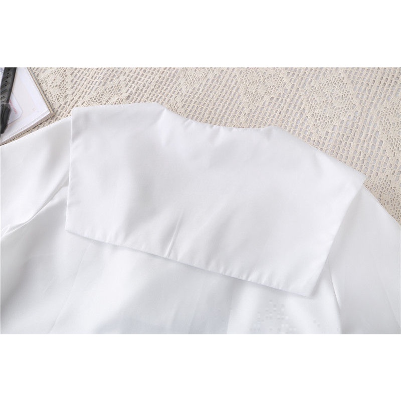 Áo blouse BL đồng phục Seifuku/JK tay ngắn cổ thủy thủ màu trơn cơ bản