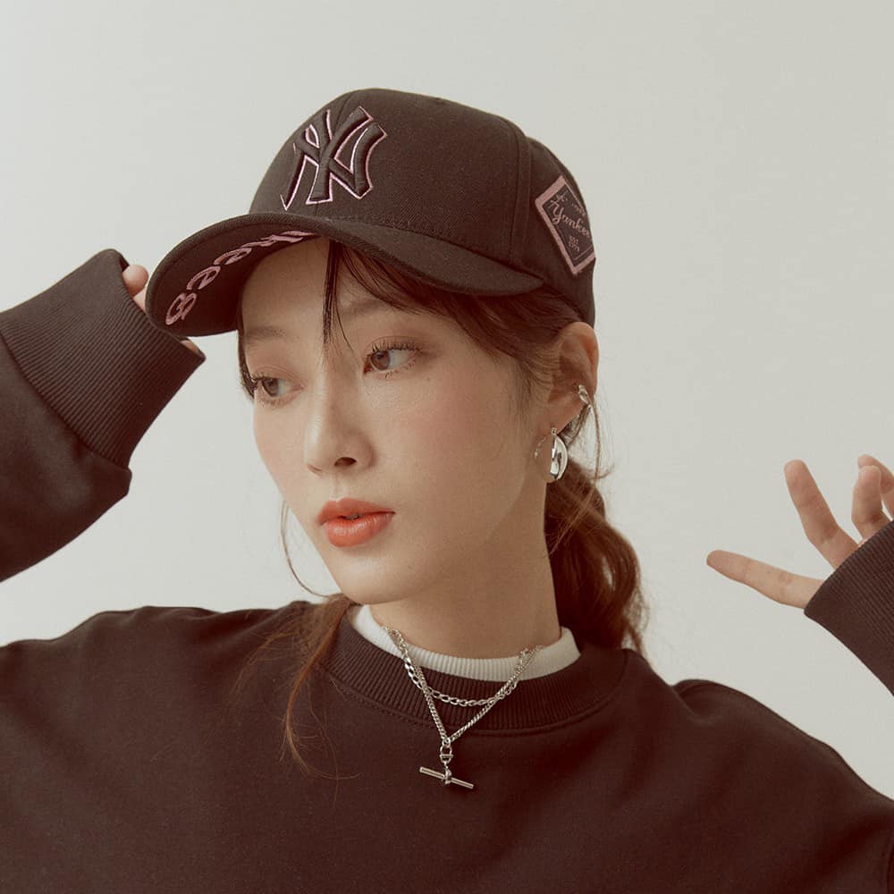 Mũ/Nón Lưỡi Trai MLB NY Yankees Baseball Cap Black/White N07