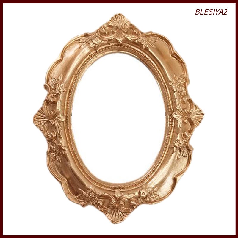 [Blesiya2] Khung Ảnh Bằng Nhựa Resin Mini Khắc Ren Hình Oval Cổ Điển