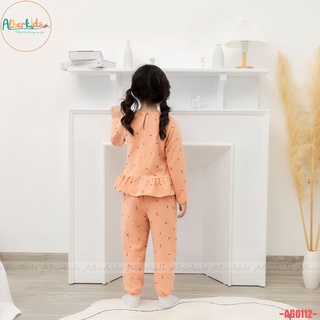 Bộ đồ bé gái alberkids dài tay bèo cổ tròn in hoạ tiết xinh đẹp cho trẻ em - ảnh sản phẩm 3