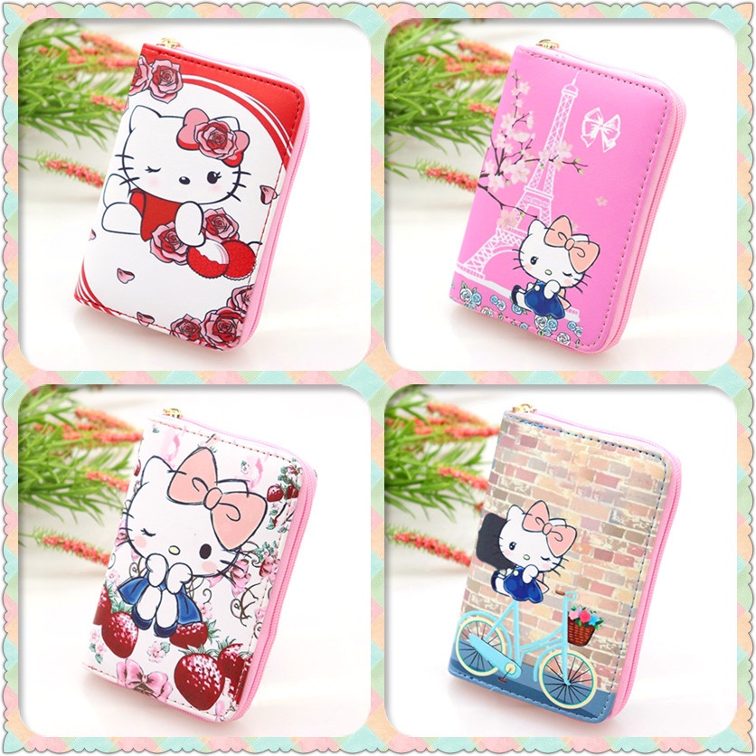 Ví Ngắn Da PU Hình Hello Kitty Cho Bé Gái