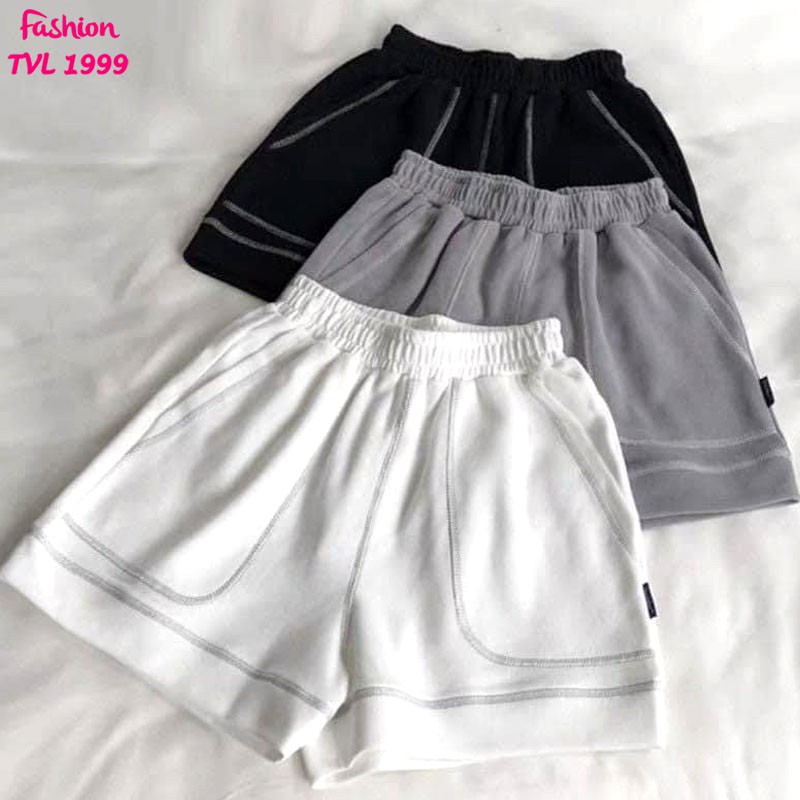 Quần đùi nữ chỉ nổi TVL1999, quần shorts cao cấp chất liệu thun lạnh co giãn 4 chiều đem lại cảm giác thoải mái khi mặc. | BigBuy360 - bigbuy360.vn