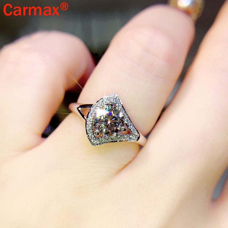 Nhẫn Đính Đá Kim Cương Toàn Bộ Hình Moissanite