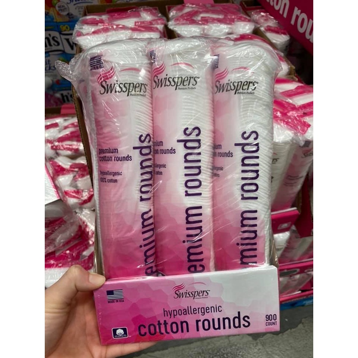 Bông tẩy trang Swisspers premium cotton rounds_ Mỹ
