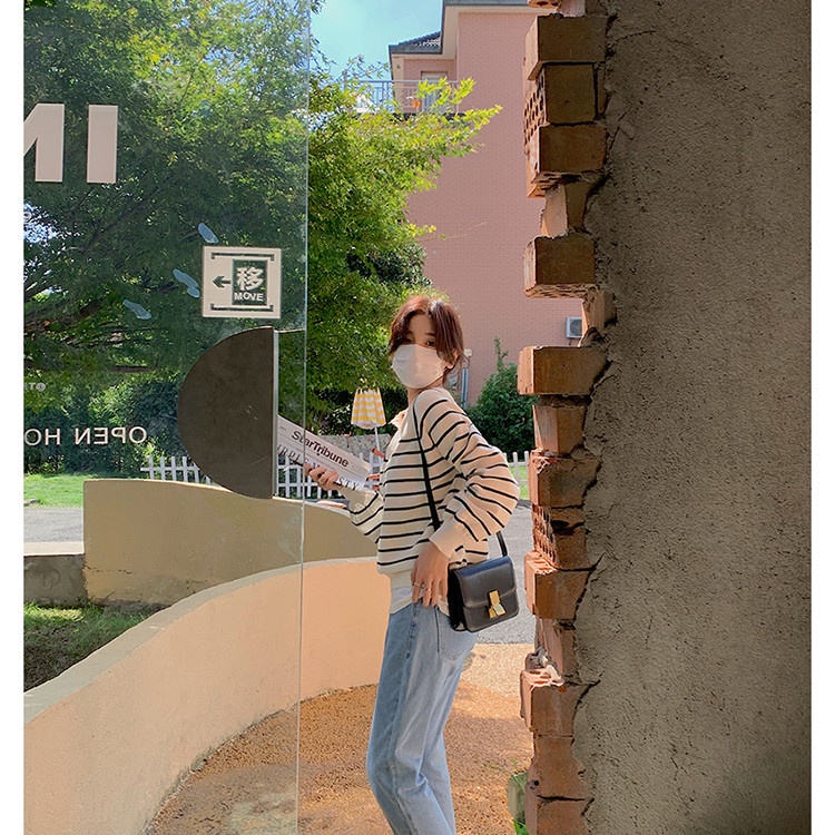 Áo len SUXI tay dài dáng rộng phong cách Hàn Quốc thời trang mùa thu cho nữ