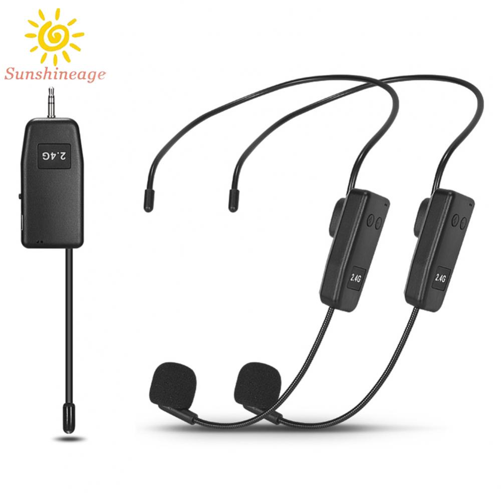 2.4G Wireless Microphone Headset Mic System For Voice Teaching Speaker Karaoke