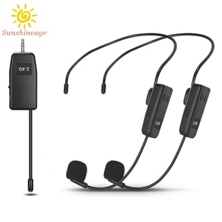 2.4G Wireless Microphone Headset Mic System For Voice Teaching Speaker Karaoke