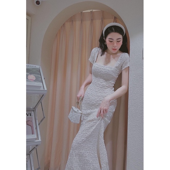 VÁY XOÈ ÔM BODY LEN MONGTOGHI CỔ U SANG TRỌNG