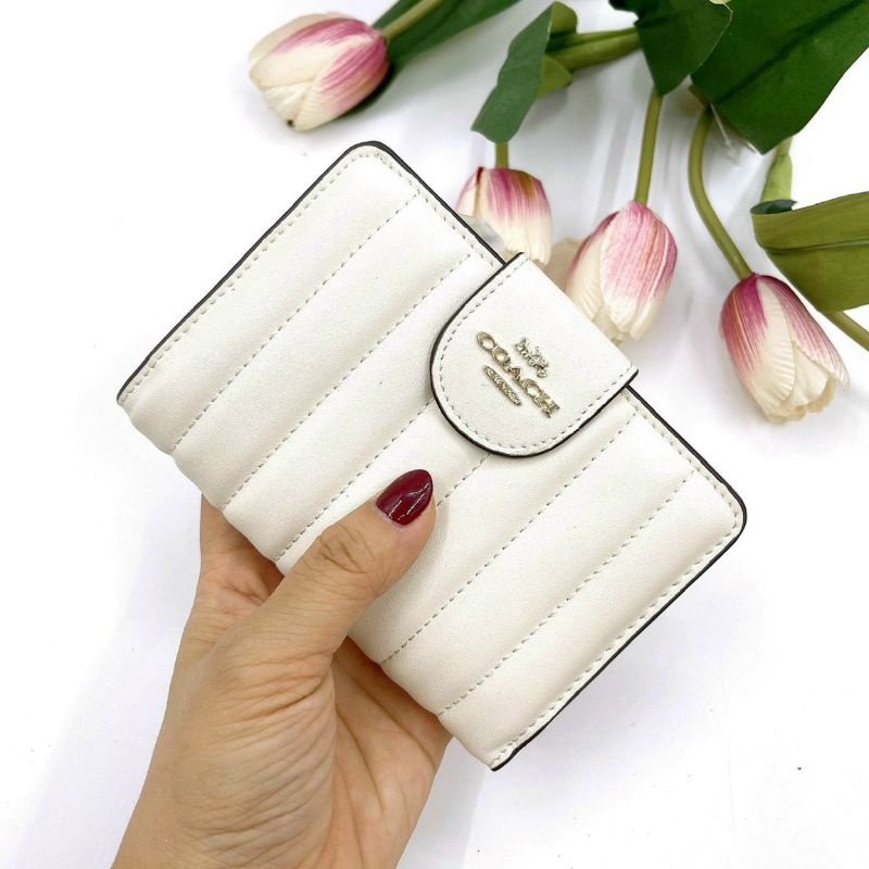 Ví C0ACH Medium Corner Zip Wallet da thật chuẩn xịn xò