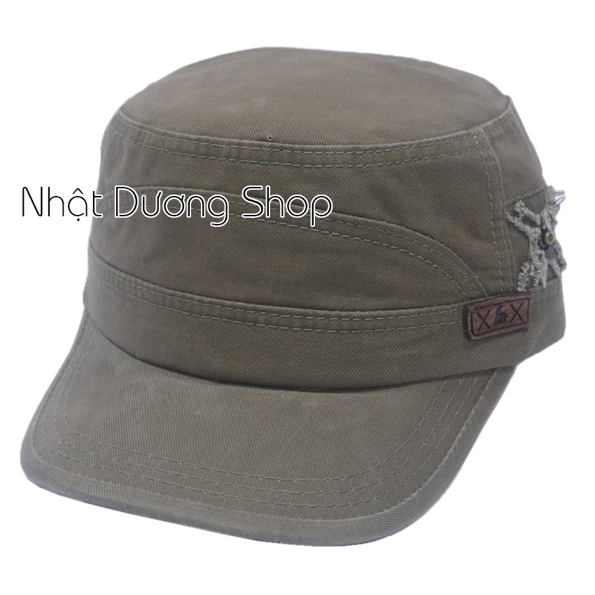 [ Nhiều màu ]Nón kết đầu bằng vá da XX - có may đuôi phía sau giúp giữ chặt nón và tăng size vòng đầu