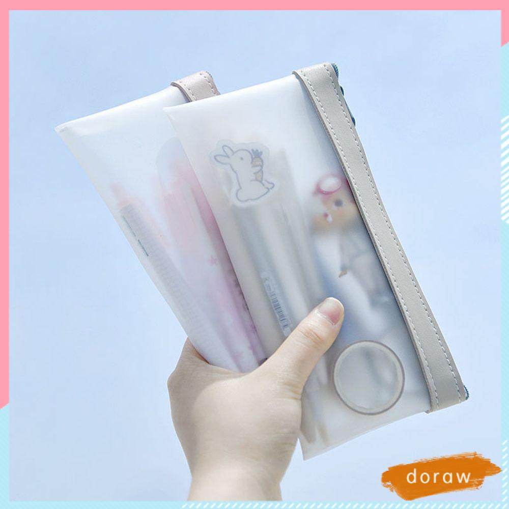 Túi Đựng Bút Trong Suốt Sức Chứa Lớn Có Khóa Kéo Tiện Dụng