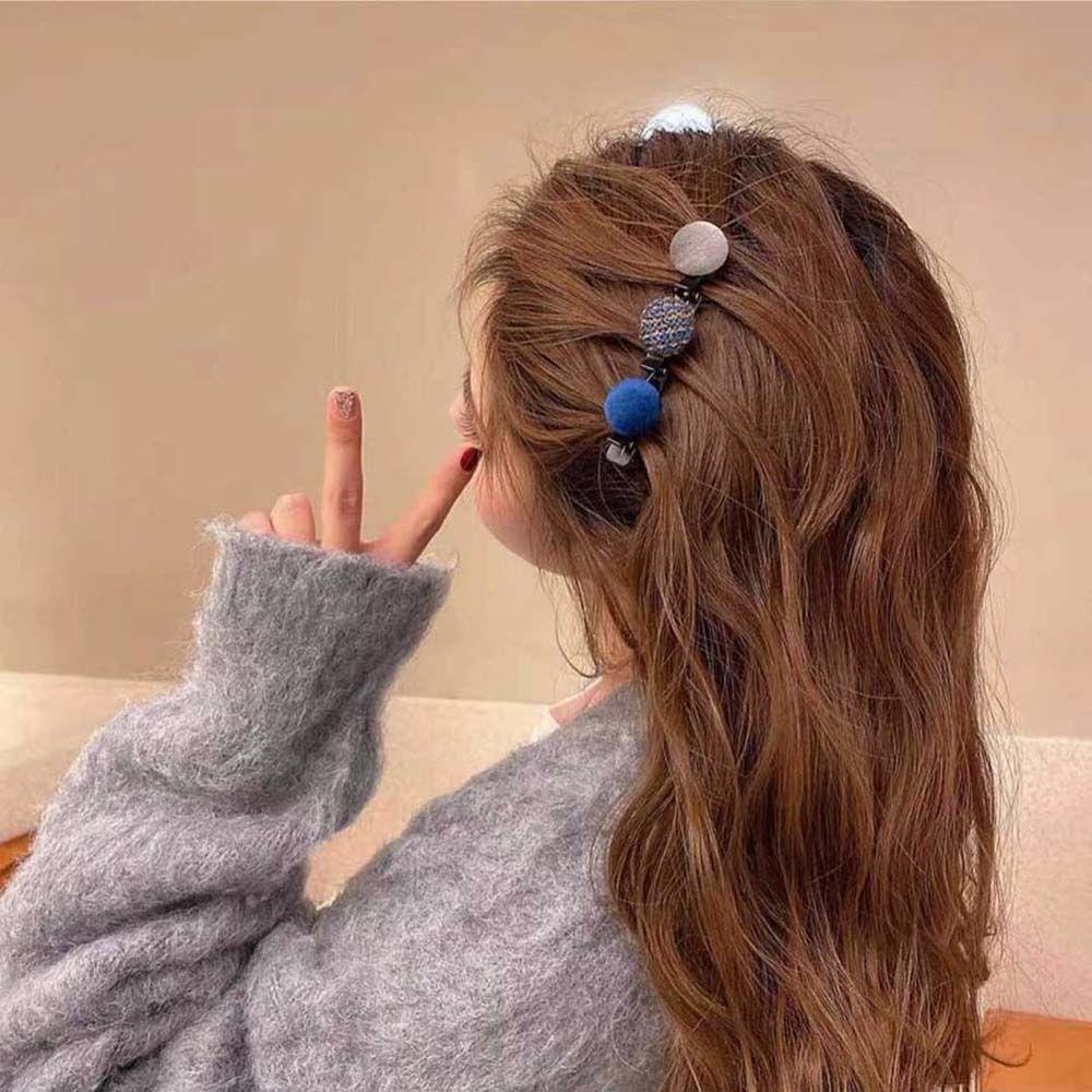 Kẹp Tóc Đính Bóng Lông Phong Cách Hàn Quốc Ngọt Ngào