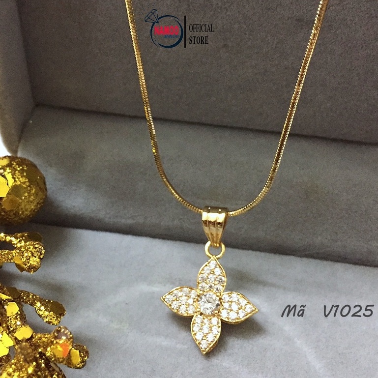 Dây Chuyền Nữ Mạ Vàng Cao Cấp V1025 Bền Màu Bảo hành 6 tháng dùng hàng ngày ko đen gỉ
