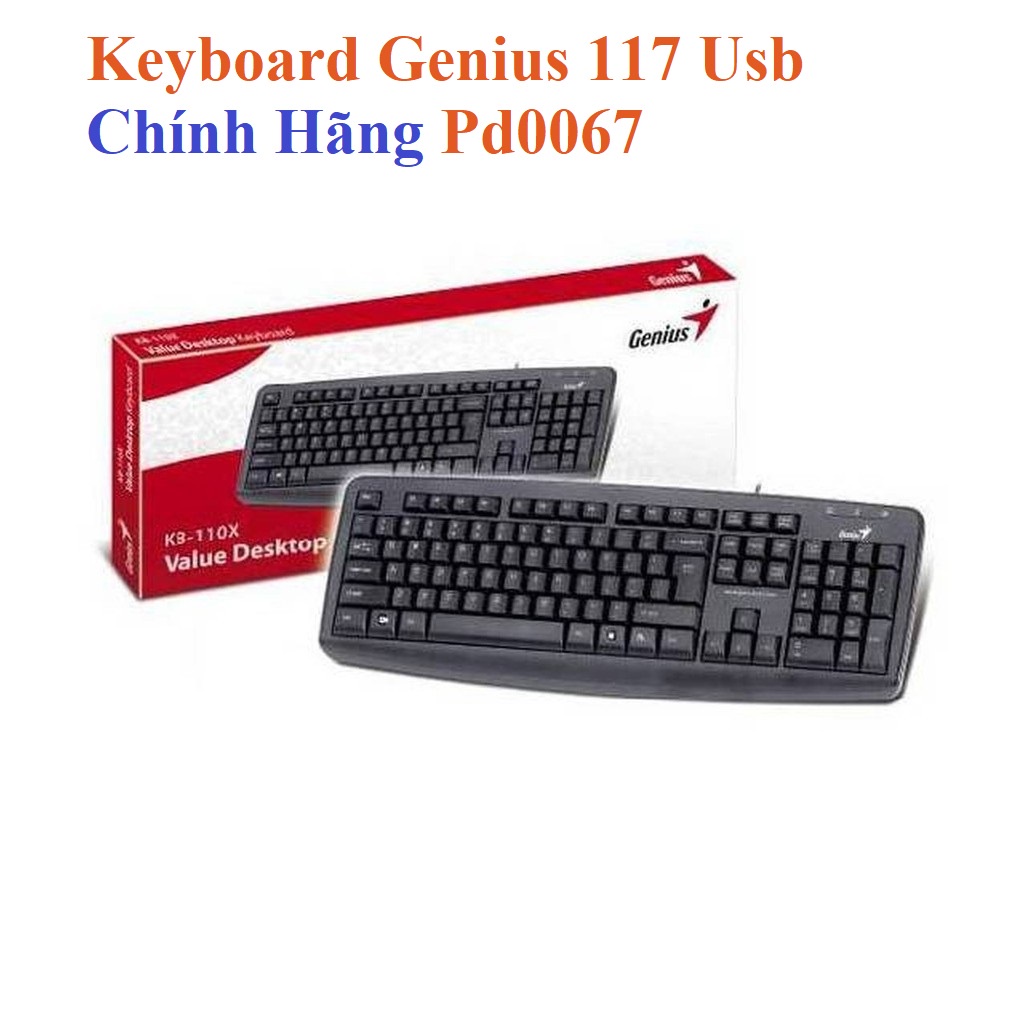 Bàn Phím Máy Tính Genius - Keyboard Genius 117/ 101 Usb Chính Hãng BH 12 Tháng Chuyên Dùng Văn PhòngPd0067