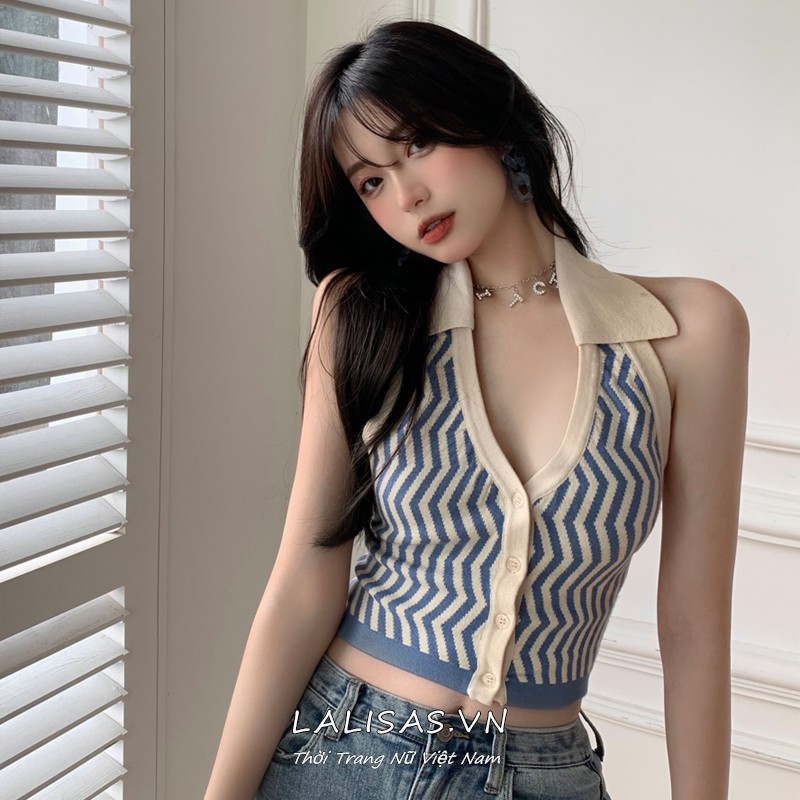 Áo Len Sát Nách Kẻ Sọc Màu Tương Phản Phong Cách Hàn Quốc Quyến Rũ | BigBuy360 - bigbuy360.vn