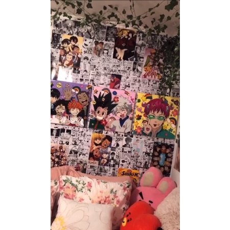 COMBO 50 TỜ có keo dán MANGA WALL