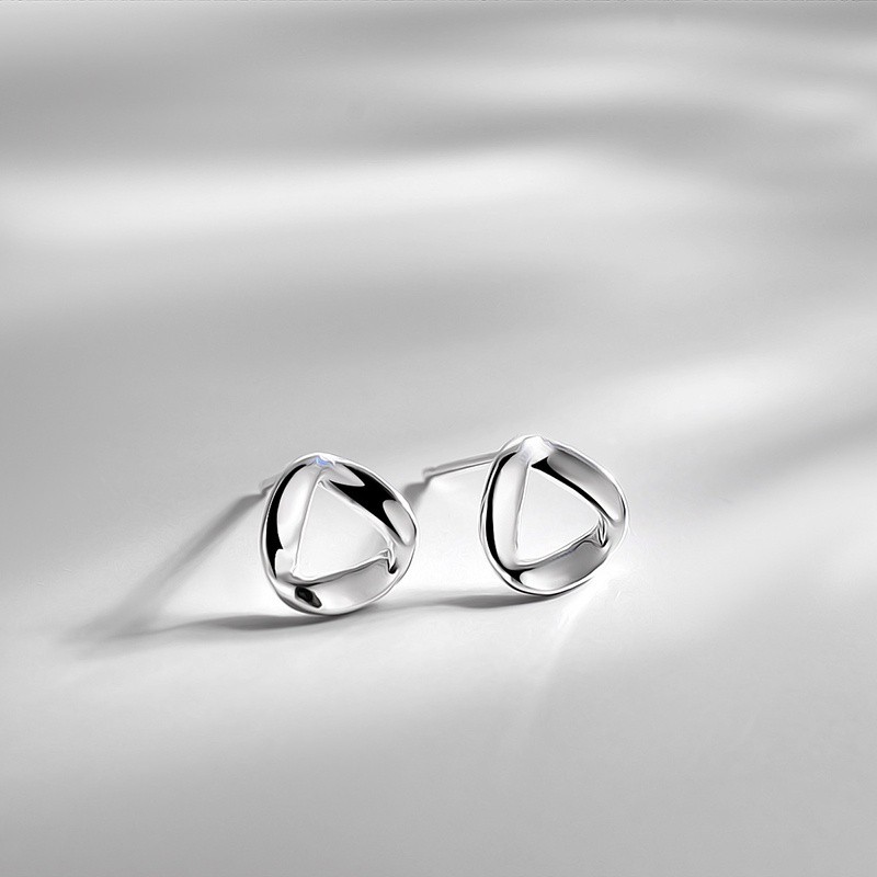 Bông tai bạc 925 vòng tròn hình xoắn thời trang thanh lịch cho nữ ANTA Jewelry - ATJ7052