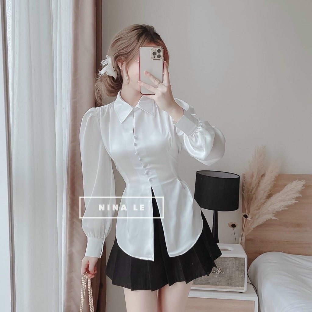 Set Áo Sơ Mi Tay Dài Và Chấn Váy Xinh Xắn