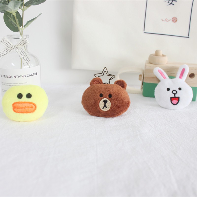 Huy hiệu cài áo, balo bằng bông gấu Brown và thỏ Cony siêu xinh