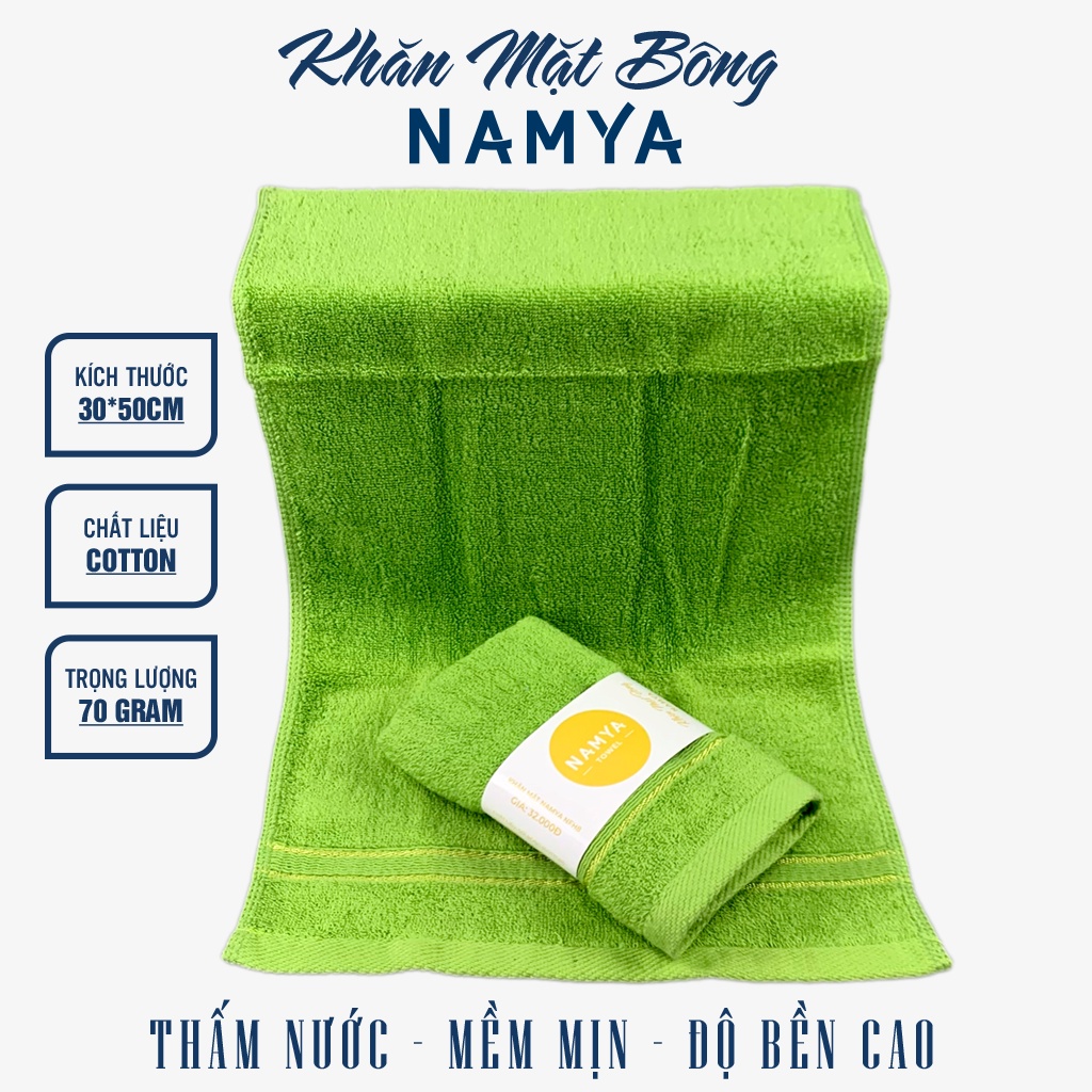 Khăn lau mặt, khăn gội NamyA chất liệu cotton, kích thước từ 30x50cm - 35x80cm