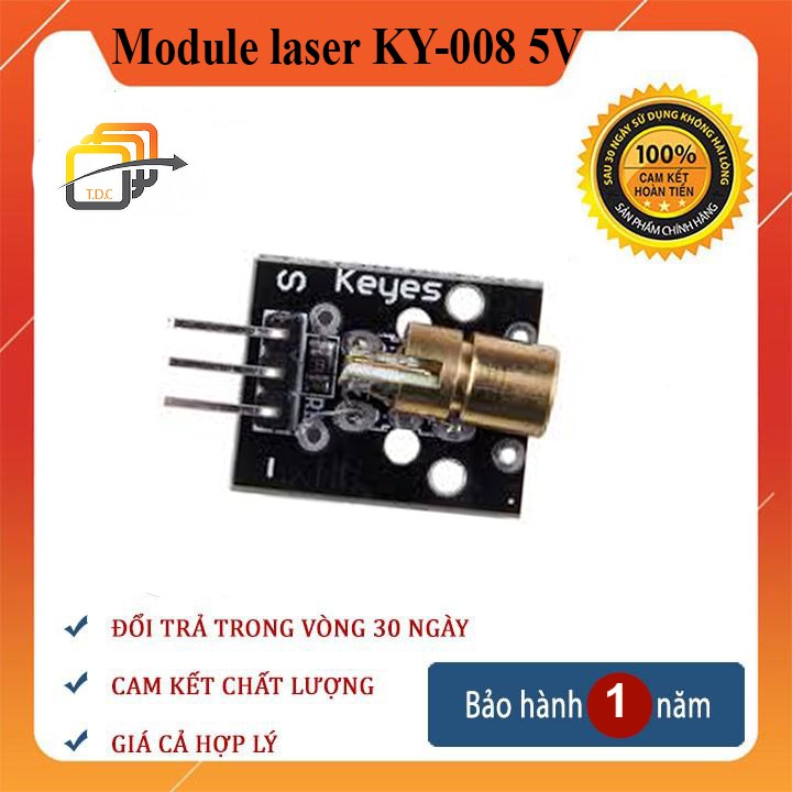 Module phát laser KY-008 5V - Tự học Arduino