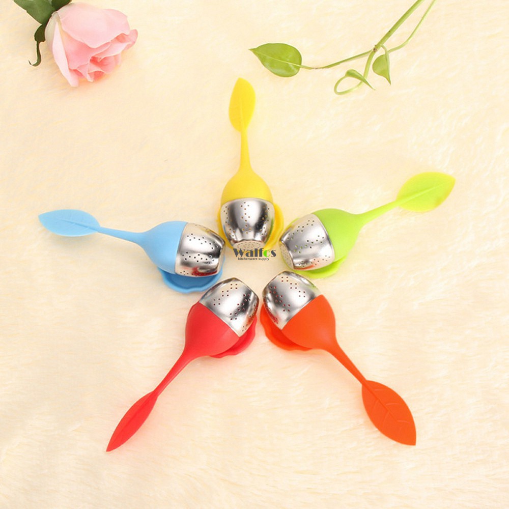 Dụng Cụ Lọc Trà WALFOS Hình Chiếc Lá Bằng Silicon Và Thép Không Gỉ