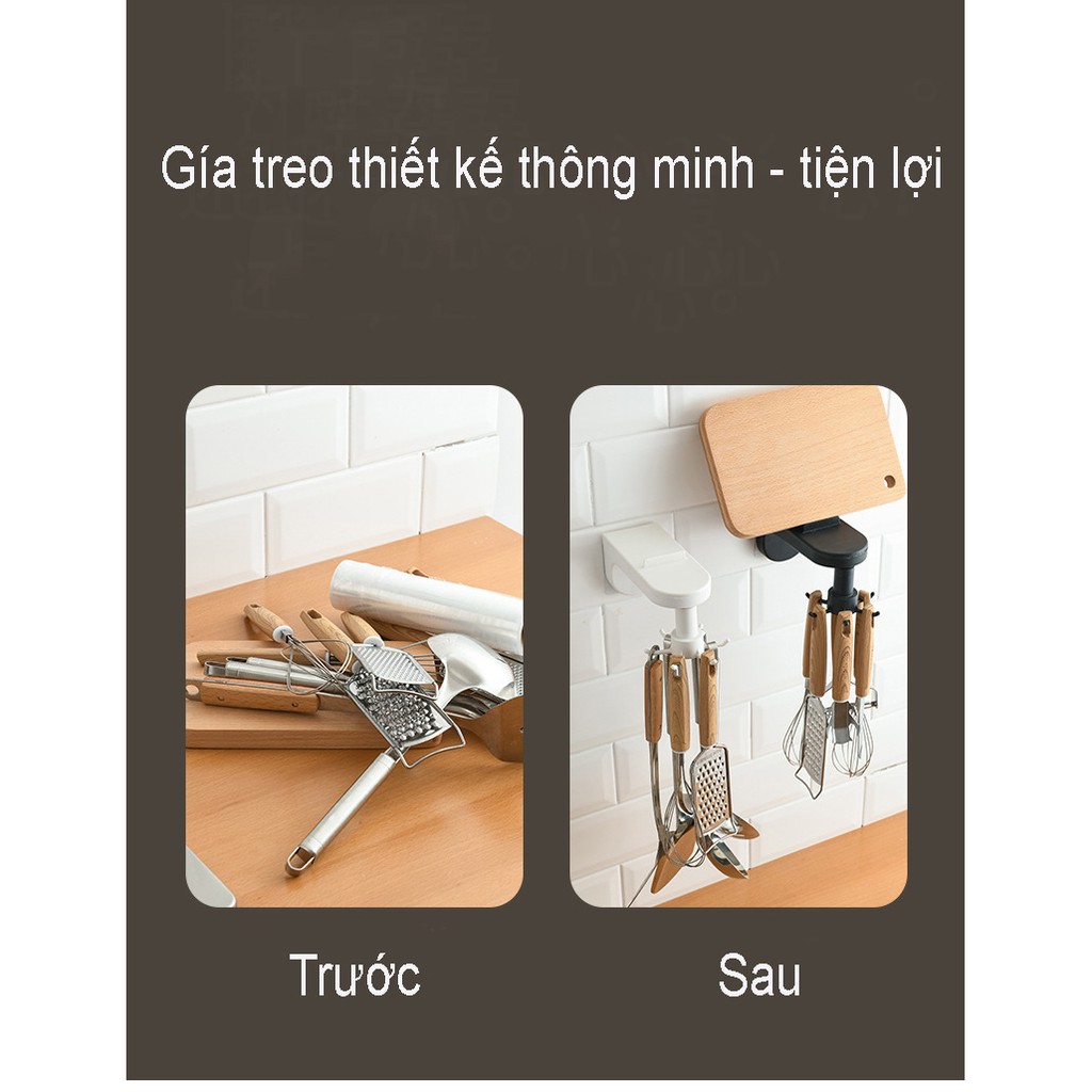 Giá treo đồ nhà bếp, nhà tắm xoay 360 độ tiện lợi