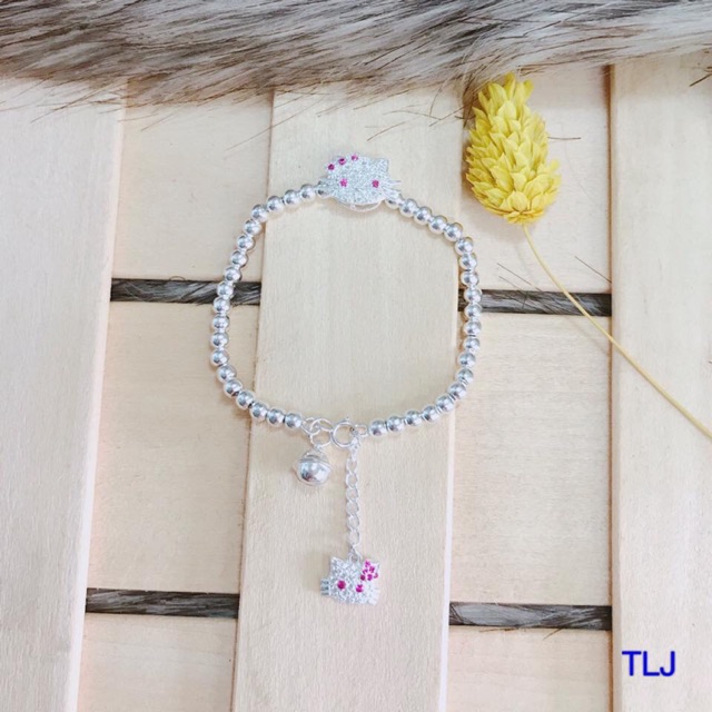💥💥SẬP GIÁ LẮC MÈO MIX MẶT KITTY VÀ CHUÔNG BẠC ĐẸP CHO BÉ