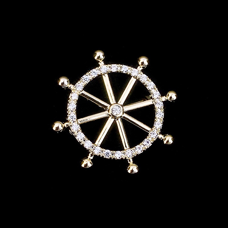 Ghim Cài Áo Kim Loại Hình Bánh Lái Chống Chói Cá Tính