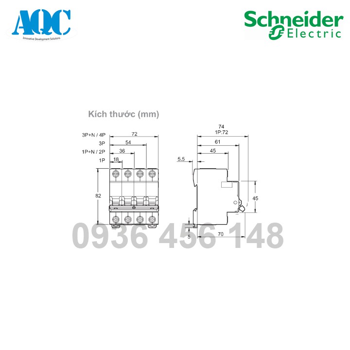 Aptomat Easy9 MCB 2P 4,5kA Schneider