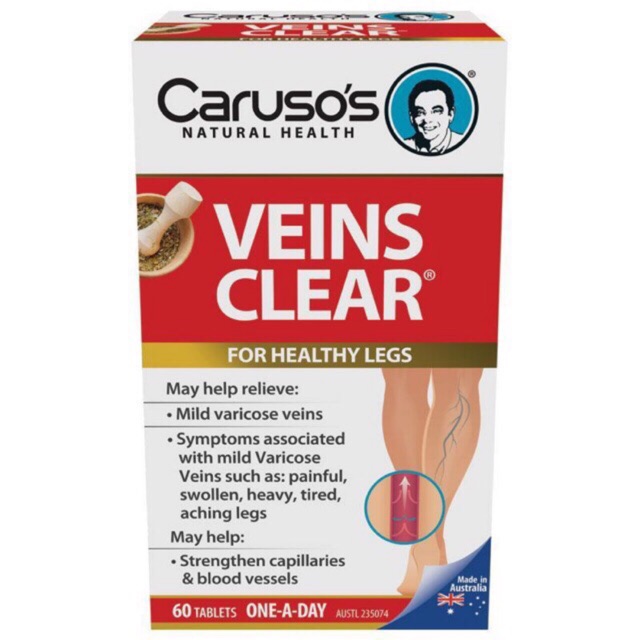 Viên uống hỗ trợ cải thiện giãn tĩnh mạch Venis clear Caruso's Úc