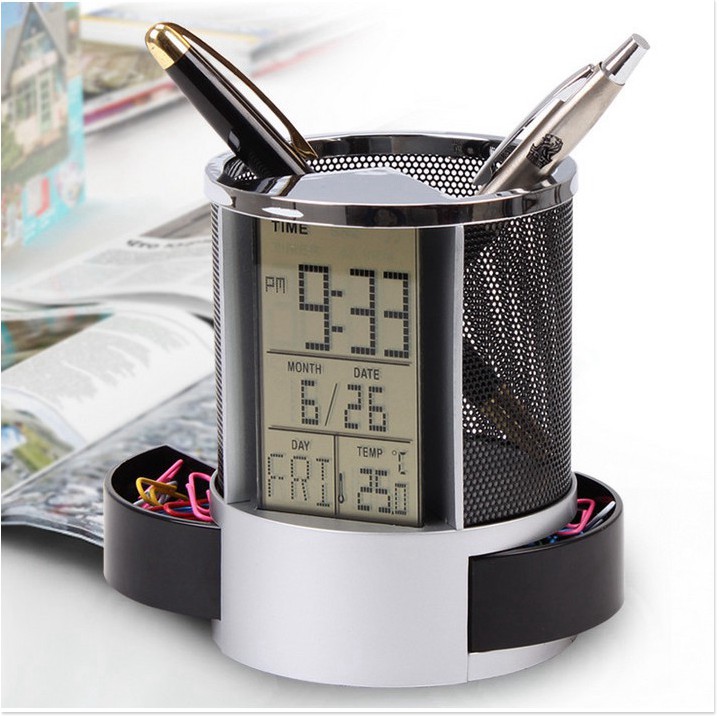 Hộp bút  BH 1 THÁNG   Hộp đựng bút có đồng hồ tiện lợi, có chức năng hẹn giờ, chế độ nhắc nhở tiện lợi, âm thanh lớn