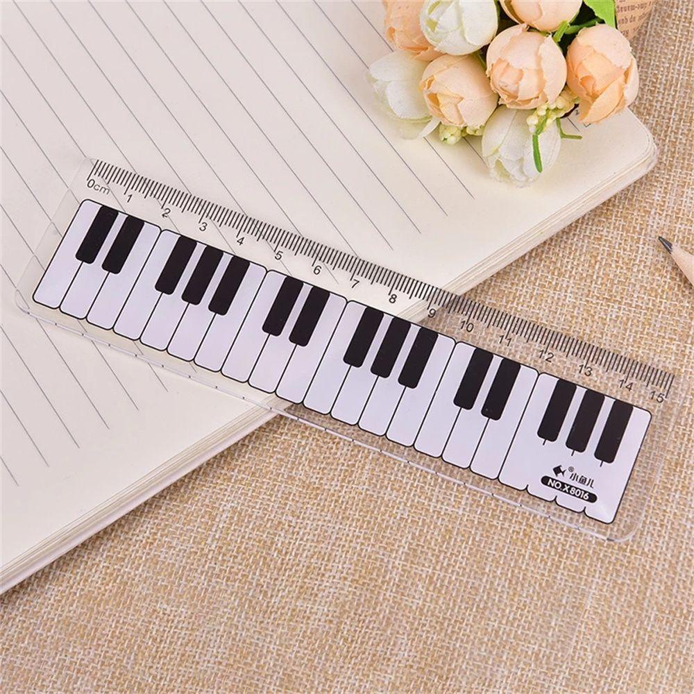 AUGUSTINA Thước Thẳng Bằng Nhựa Họa Tiết Nốt Nhạc Màu Trắng Đen Nhỏ Gọn Tiện Dụng Cho Văn Phòng / Trường Học