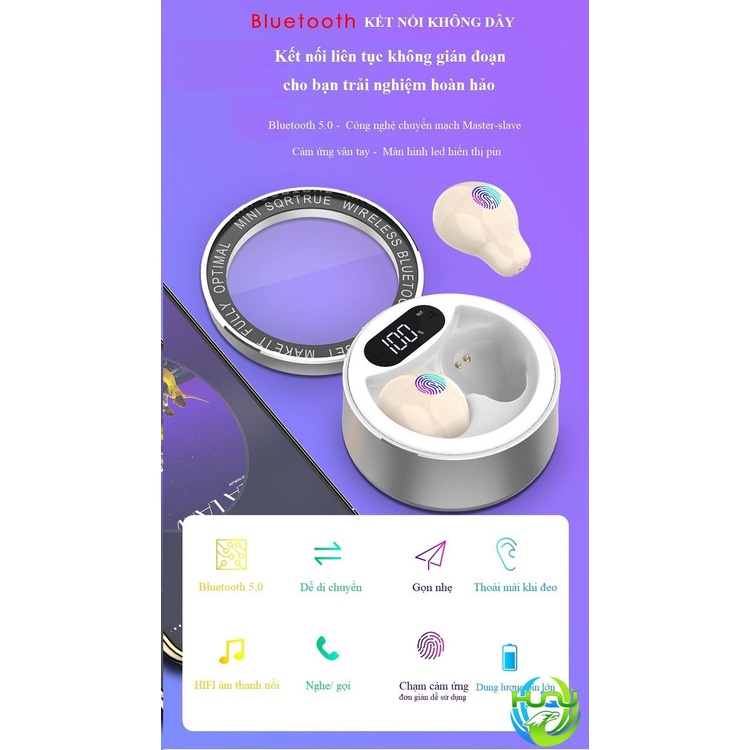 Tai nghe nhét tai Huqu X26 - Kết Nối Bluetooth, Cảm Ứng Vân Tay