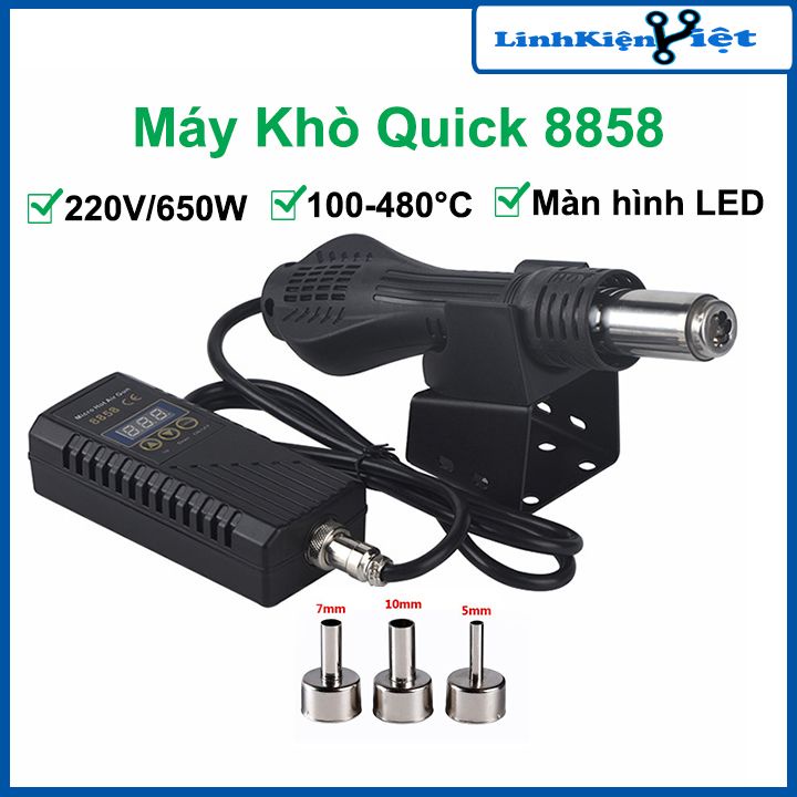 Máy khò Quick 8858 màn hình led cầm tay 220V nhiệt độ 100-480 độ C