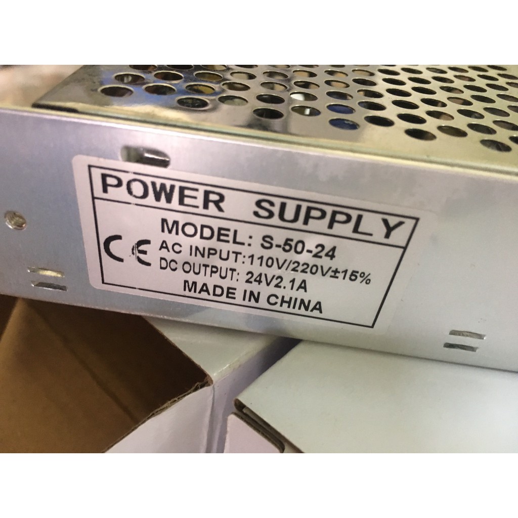 Bộ nguồn 24VDC Sunwor S-50-24, công suất 50W, ngõ ra 24VDC 2.1A