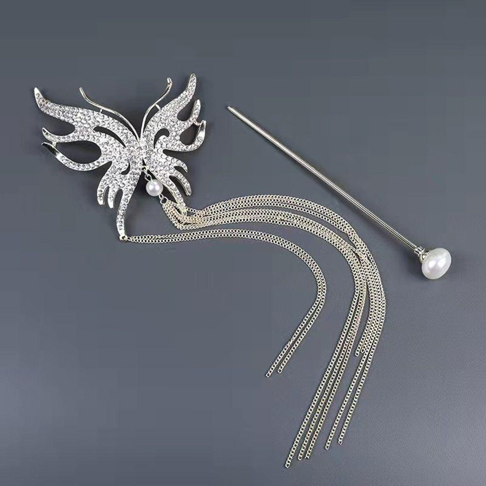 Kẹp Tóc Đuôi Ngựa Dạng Chuỗi Dài Hình Bướm Đơn Giản Thời Trang Cho Nữ