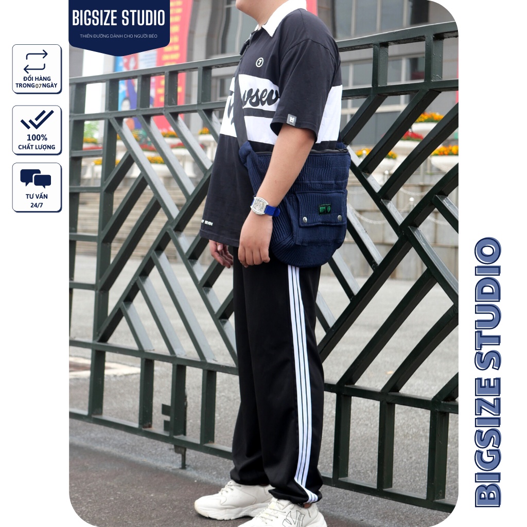 Quần jogger ống rộng ống suông baggy NHIỀU SỌC dành cho người béo BIGSIZE STUDIO