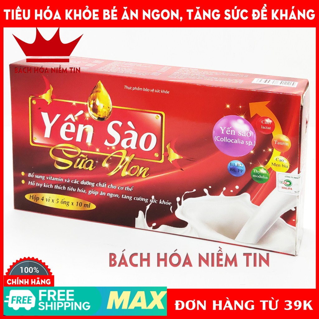 Siro Yến Sào Sữa Non - Thành phần yến sào tự nhiên giúp ăn ngủ ngon, tiếu hóa tốt, tăng đề kháng cho trẻ từ 6 tháng tuổi