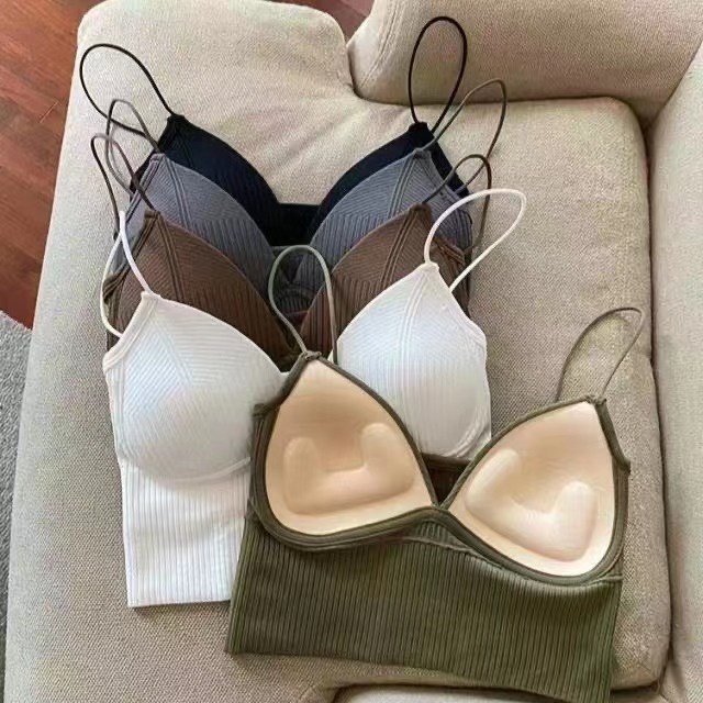 Áo 2 dây dáng Croptop Freesize bra thun tăm mùa hè, có mút độn ngực tạo khe Sexy quyến rũ Missie MS02