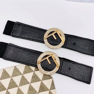 Đai váy belt váy thời trang chữ f đá bản 4cm