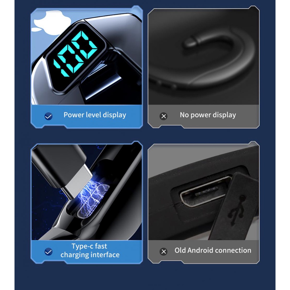 Tai Nghe V19 Bluetooth Truyền Âm Qua Xương Mới Hiển Thị Kỹ Thuật Số Phong Cách Thể Thao