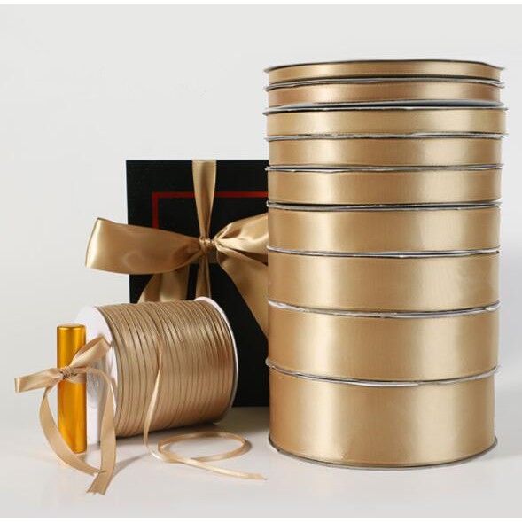 Cuộn Dây Ruy Băng 22M Màu Vàng Champagne Làm Quà Tặng Giáng Sinh
