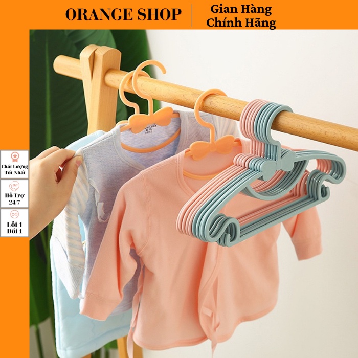 Set 9 cái móc treo quần áo nhựa trẻ em móc phơi quần áo nhựa cao cấp móc treo quần áo trẻ em Orange Shop