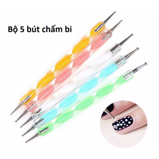 Set Bút chấm bi nail vẽ móng 5 cây