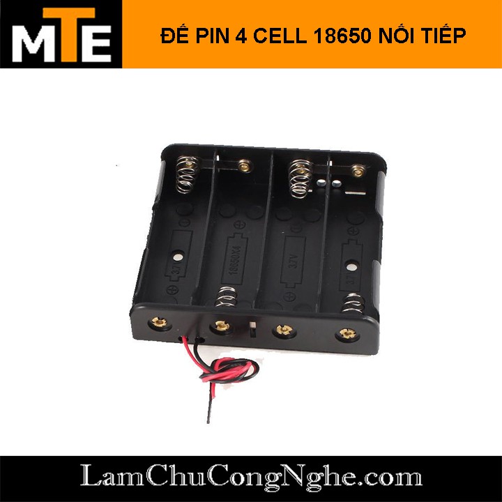 Hộp đế pin 18650 4 ngăn nối tiếp