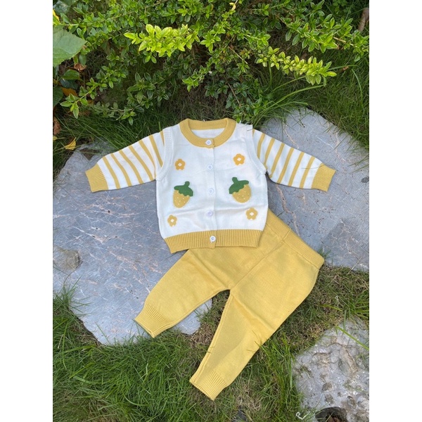 Bộ Len Cho Bé Hàng Quảng Châu, Quần Áo Trẻ Em size 66-90,Set Đồ Bộ Sơ Sinh