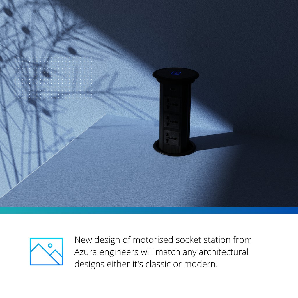 Ổ Cắm Âm Bàn Thông Minh AZURA AUS-POP01 - Hàng Chính Hãng